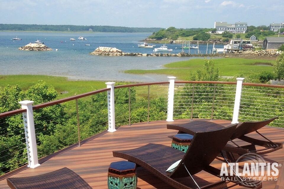 Cable Railing on Deck with Stylish Chairs